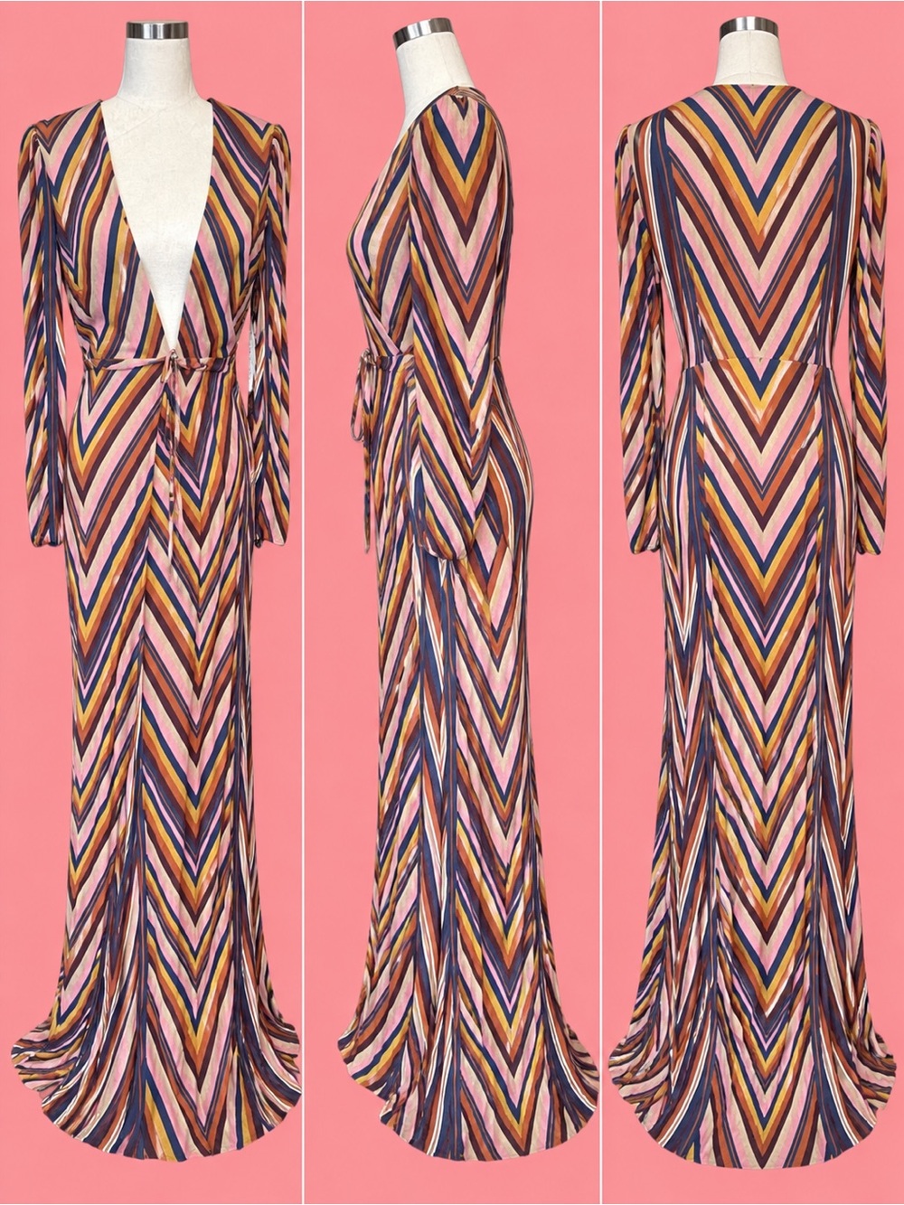 Flynn Skye Multi-Stripe Maxi Dress in Pink, Yellow, Blue, Purple